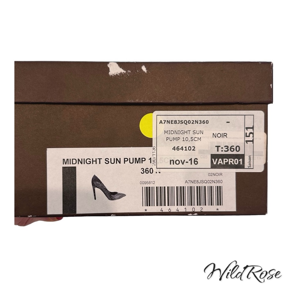Louis Vuitton LV ‘Midnight Sun’ Black & Gold Sequins Pointy Toe Leather Pumps 36 - Picture 12 of 16